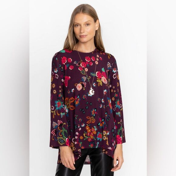 Johnny Was The Janie Favorite Floral High Neck Adriana Swing Tunic Top S NWOT - Picture 11 of 12